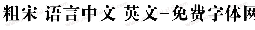 粗宋 语言中文 英文字体转换